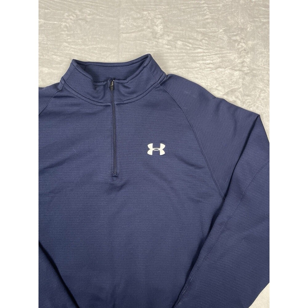 Under Armour Quarter Zip Pullover Men's XL Navy Blue Long Sleeve Performance Top